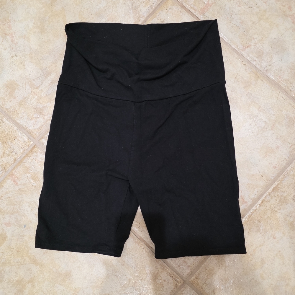 Hatch Maternity Black Biker Shorts